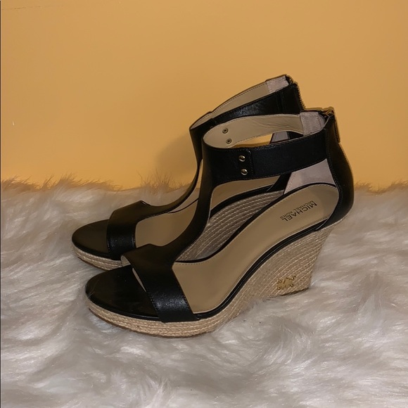 michael kors t strap wedge